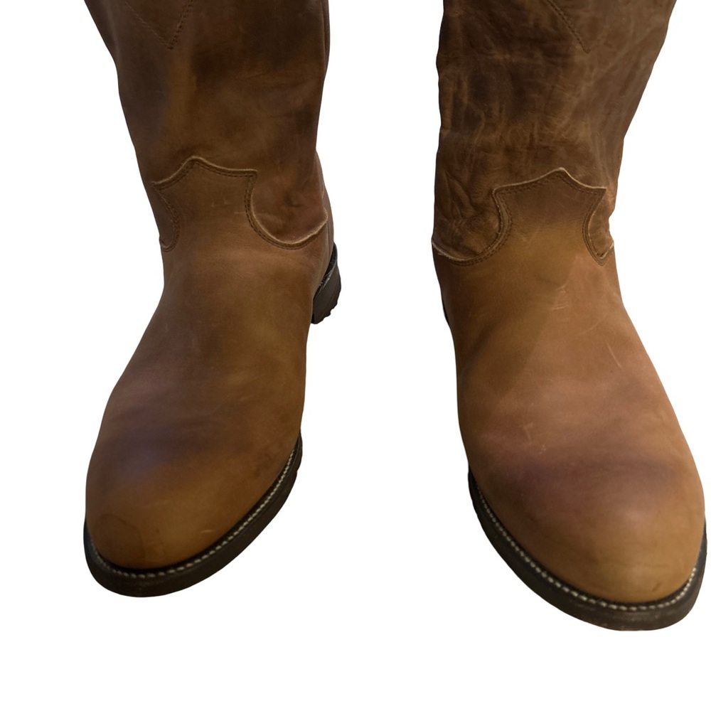 Justin Boots Chestnut Leather Cowboy Boots Men’s Classic Size 12D Western Boots